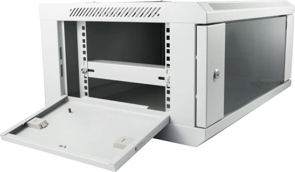 Allnet Wandschrank 9HE, einteilig, grau, 600mm tief