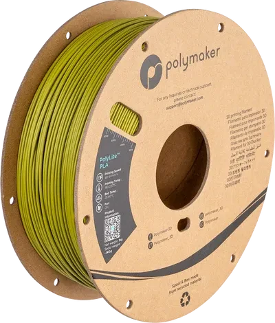 Polymaker PolyLite PLA, Olive Green, Spule, 1.75mm, 1.00kg