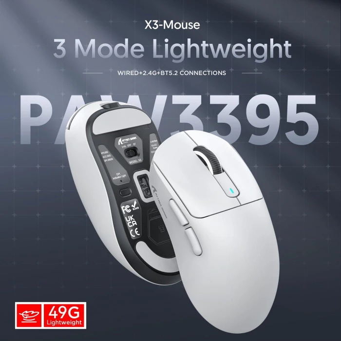 Attack Shark X3 Wireless Gaming Mouse weiß, USB/Bluetooth