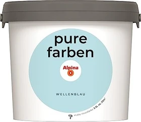 Alpina Farben Pure Farben Wandfarbe wellenblau innen blau, 2.5l