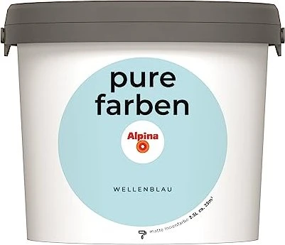 Alpina Farben Pure Farben Wandfarbe wellenblau innen blau, 2.5l