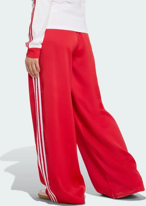 adidas Adicolor Satin Wide Leg Trainingshose lang better scarlet/white (Damen)