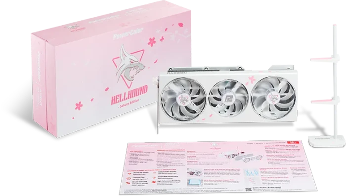 PowerColor Hellhound Sakura Radeon RX 7800 XT Limited Edition, 16GB GDDR6, HDMI, 3x DP