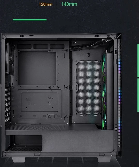 Thermaltake Divider 300 TG ARGB, schwarz, Glasfenster