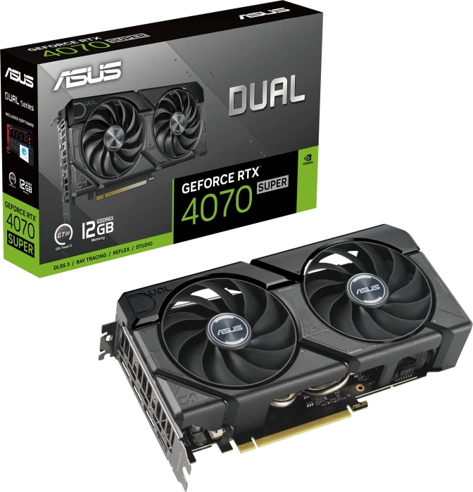 ASUS Dual GeForce RTX 4070 SUPER EVO, DUAL-RTX4070S-12G-EVO, 12GB GDDR6X, HDMI, 3x DP