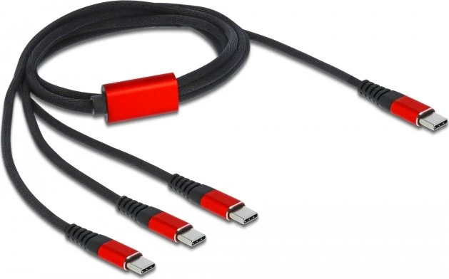 DeLOCK USB Ladekabel 3 in 1 USB Type-C zu 3x USB Type-C 1.0m