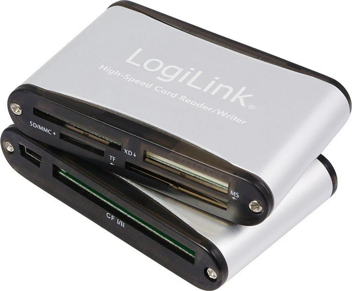 LogiLink Aluminium Multi-Slot-Cardreader, USB 2.0 Mini-B [Buchse]