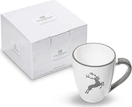 Gmundner Keramik Grauer Hirsch Frühstücksbecher 300ml