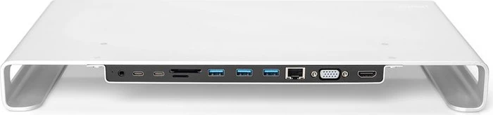 Digitus USB-C Docking Station 11-in-1 mit Aluminium Monitor Stand, silber
