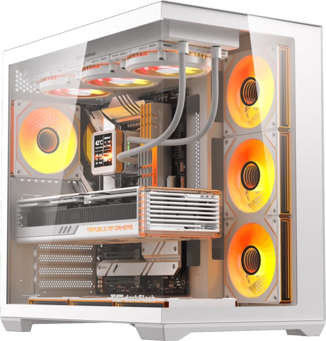 DarkFlash C280 White, Glasfenster