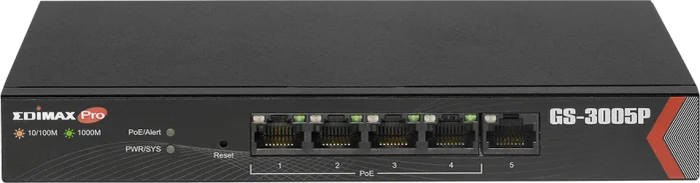 Edimax Pro GS-3000 Desktop Gigabit Smart Switch, 5x RJ-45, 60W PoE+