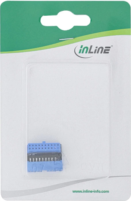 InLine Pfostenstecker intern USB 3.0 19-Pin auf USB 3.0 19-Pin, gewinkelt 90°
