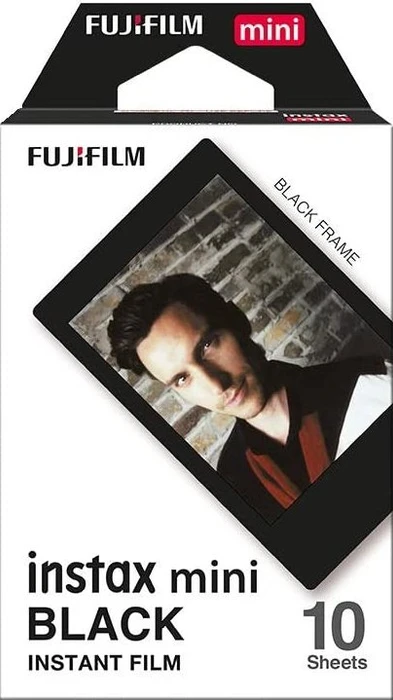 Fujifilm instax mini Sofortbildfilm Black Frame, 10 Aufnahmen