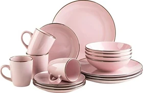 Mäser Mettalic Rim Kombiservice rosa, 16-tlg.