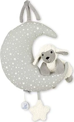 Sterntaler Spieluhr groß Stanley mit Mond 33cm grau