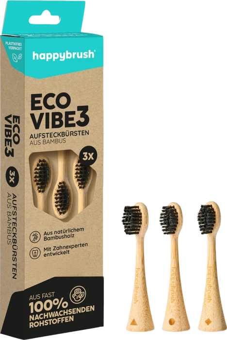 HappyBrush Schall Vibe 3 Ersatzbürste, 3 Stück