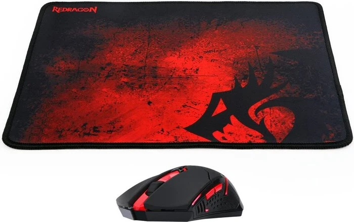 Redragon M601-3 Centrophorus schwarz/rot, inkl. Mousepad, USB