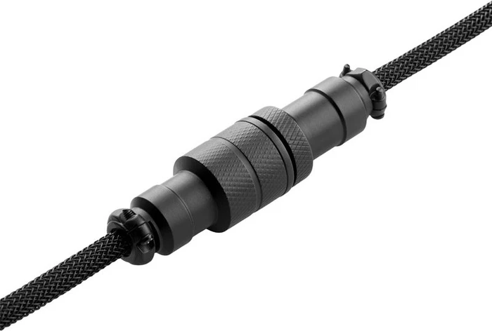 CableMod Pro Coiled Keyboard Cable USB Micro-B auf USB-A, Tastaturkabel (Spiral-Textilkabel), 1.5m, Midnight Black