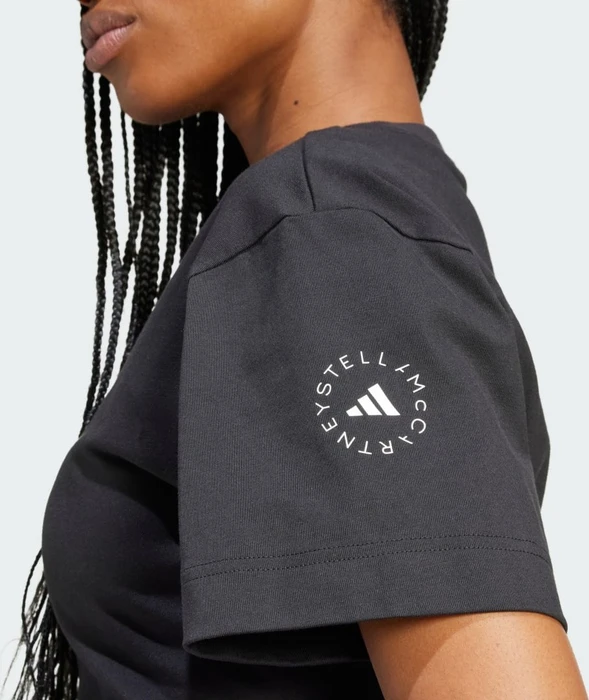 adidas by Stella McCartney Sportswear Curved Hem T-Shirt kurzarm schwarz (Damen)