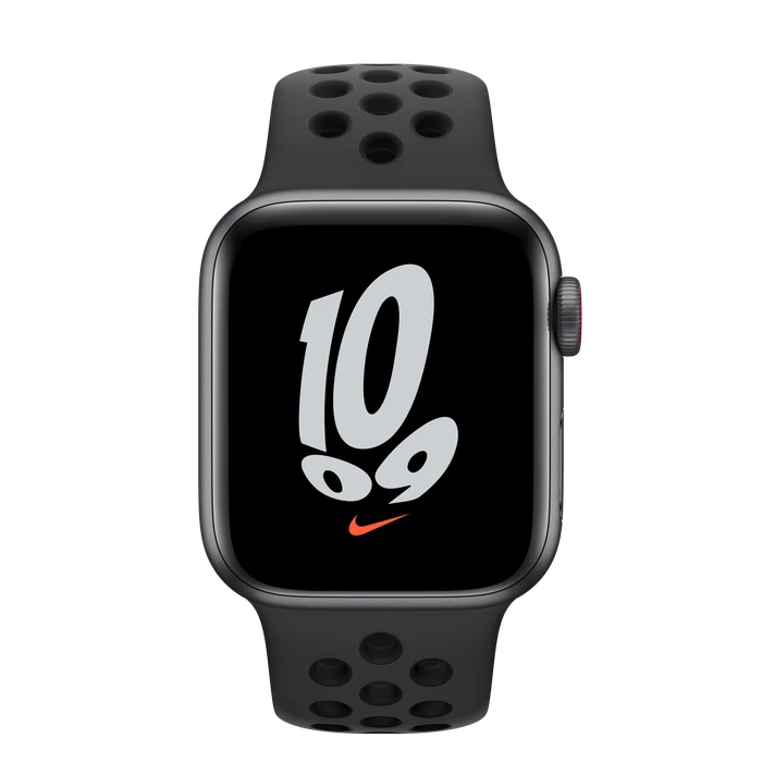 Apple Watch Nike SE (GPS + Cellular) 40mm space grau mit Sportarmband anthrazit/schwarz