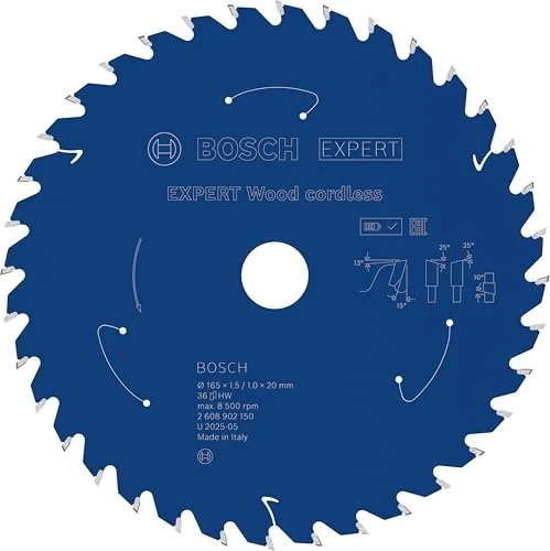 Bosch Professional Expert Wood Cordless Kreissägeblatt 36Z, 165x1x20mm, 1 Stück