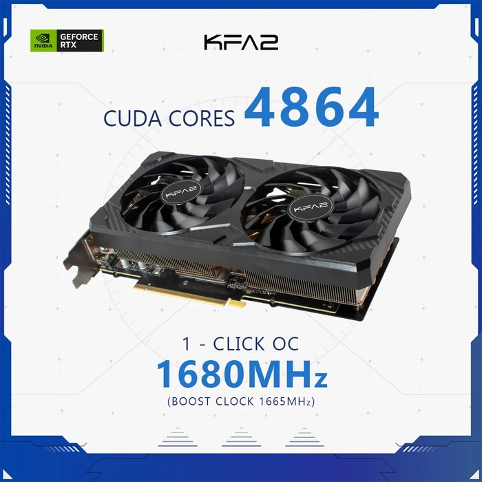 KFA2 GeForce RTX 3060 Ti Plus V2 (1-Click OC), 8GB GDDR6X, HDMI, 3x DP, bulk