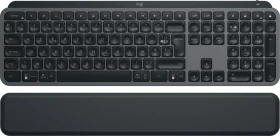 Logitech MX Keys S Plus MX Palm Rest, Graphite, schwarz, LEDs weiß, Logi Bolt, USB/Bluetooth, FR (920-011570)