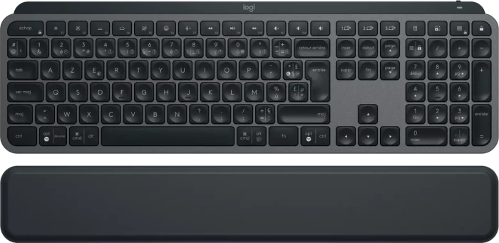 Logitech MX Keys S Plus MX Palm Rest, Graphite, schwarz, LEDs weiß, Logi Bolt, USB/Bluetooth, FR