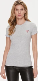 Guess Stretch Logo-Dreieck T-Shirt kurzarm grau (Damen)