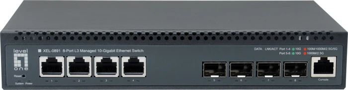 LevelOne XEL-0891 Desktop 10G Managed Switch, 4x RJ-45, 4x SFP+