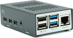 KKSB Gehäuse für Raspberry Pi 4, silber/schwarz