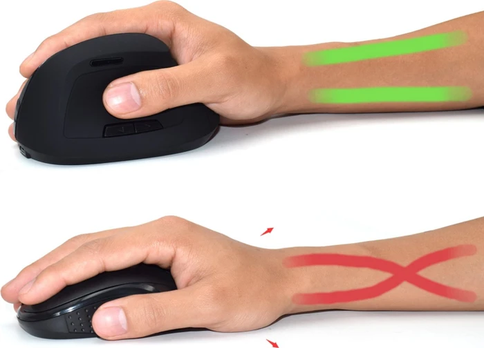 Ewent Wireless Ergonomic Mouse schwarz, USB