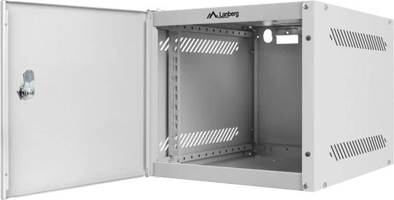 Lanberg WF10 Series 10" Rack Wandschrank 4HE, hängend, Flatpack, Stahltür, IP20, RAL 7035, 310mm tief