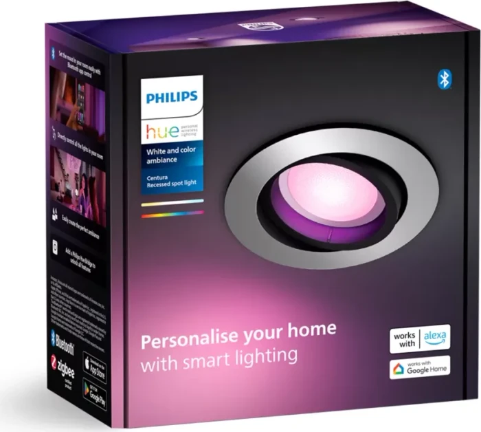 Philips Hue White and Color Ambiance Centura Einbauleuchte rund silber