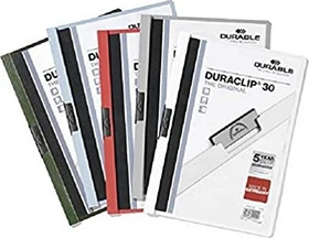 Durable Duraclip 30 Klemmmappe, A4, weiß/transparent, 25er-Pack