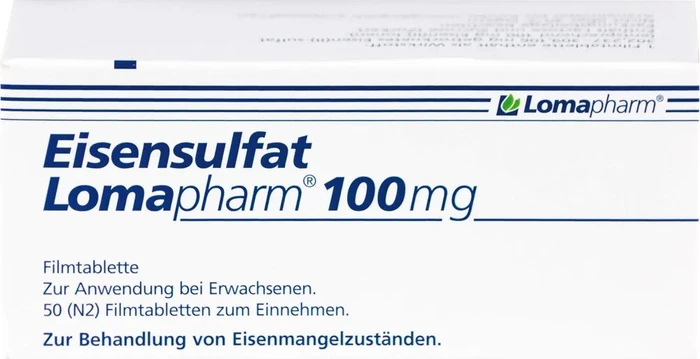 Lomapharm Eisensulfat 100mg Tabletten, 50 Stück