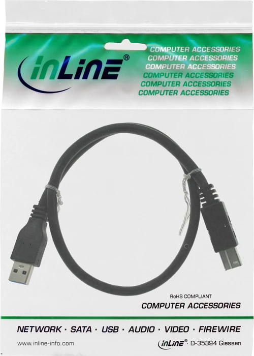 InLine USB-A 3.0 auf USB-B 3.0 Adapterkabel, 1m