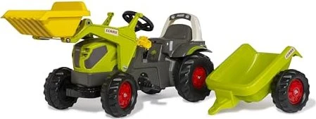 rolly toys rollyKid Claas Trettraktor mit Frontlader und Anhänger grün