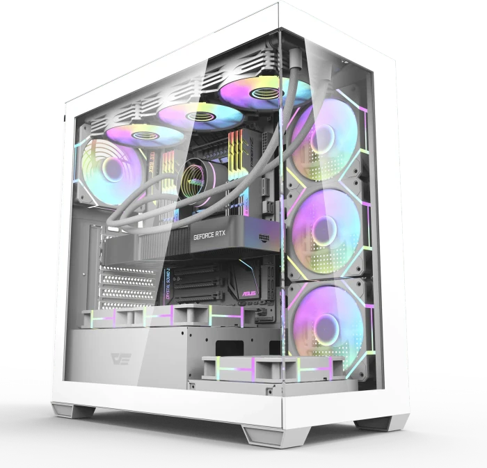 DarkFlash DS900 White, Glasfenster