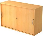 Hammerbacher Schiebetürenschrank 2OH V1752S, Bogengriff Metall, buche, Aktenschrank