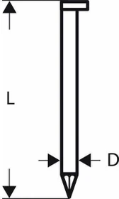 Bosch Professional SN34DK 90 D-Kopf Streifennagel 34° glatt geharzt Tacker-Nägel, 90x3.1mm, 2500 Stück