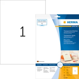 Herma Folienetiketten, 45.7x21.2mm, wetterfest, transparent, glänzend, 10 Blatt (10 Etiketten)