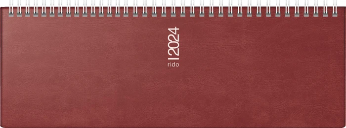 Brunnen Septant Wochenkalender 2024, 305x105mm, rot, 64 Blatt