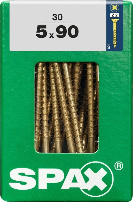 Spax YELLOX A2L 4CUT PZ2 Universalschraube, 5x90mm, 30 Stück