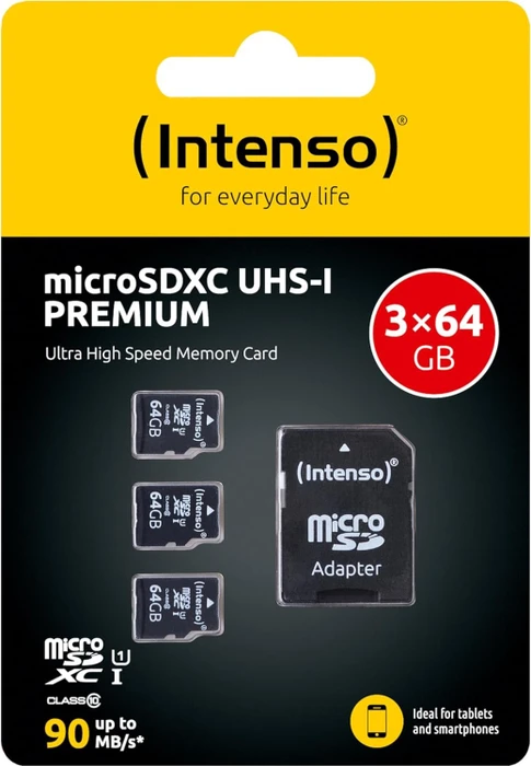 Intenso Premium R90 64GB Kit, UHS-I U1, Class 10, 5er-Pack