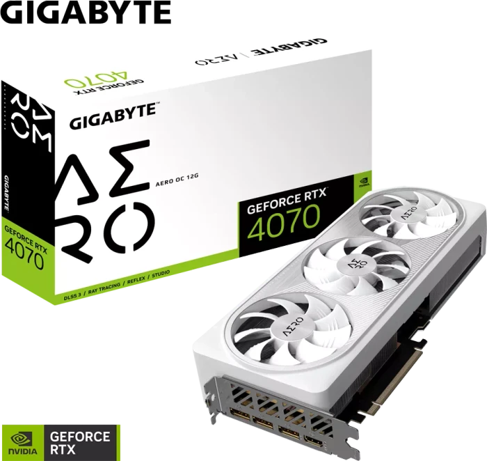 GIGABYTE GeForce RTX 4070 Aero OC 12G, 12GB GDDR6X, HDMI, 3x DP