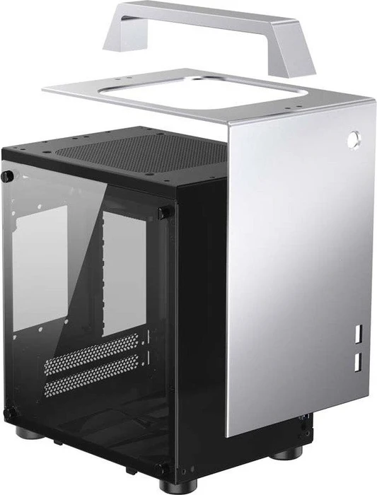 Jonsbo T8, silber, Glasfenster, Mini-ITX