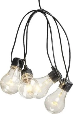 Konstsmide Lichterkette schwarz LED 10x bernstein