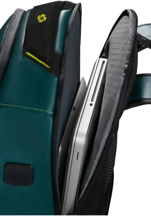 Samsonite Ecodiver Rucksack L, Notebook Rucksack, 17.3", Dark Teal/Lime