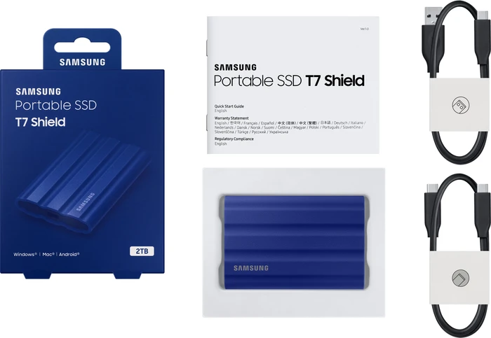 Samsung Portable SSD T7 Shield, blau, 4TB, USB-C 3.1
